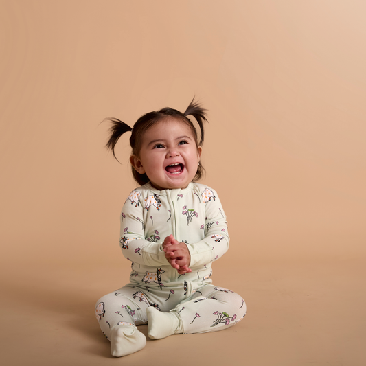 Pichwai Pastures bamboo pajamas inspired by traditional Nathdwara paintings of cows and lotuses