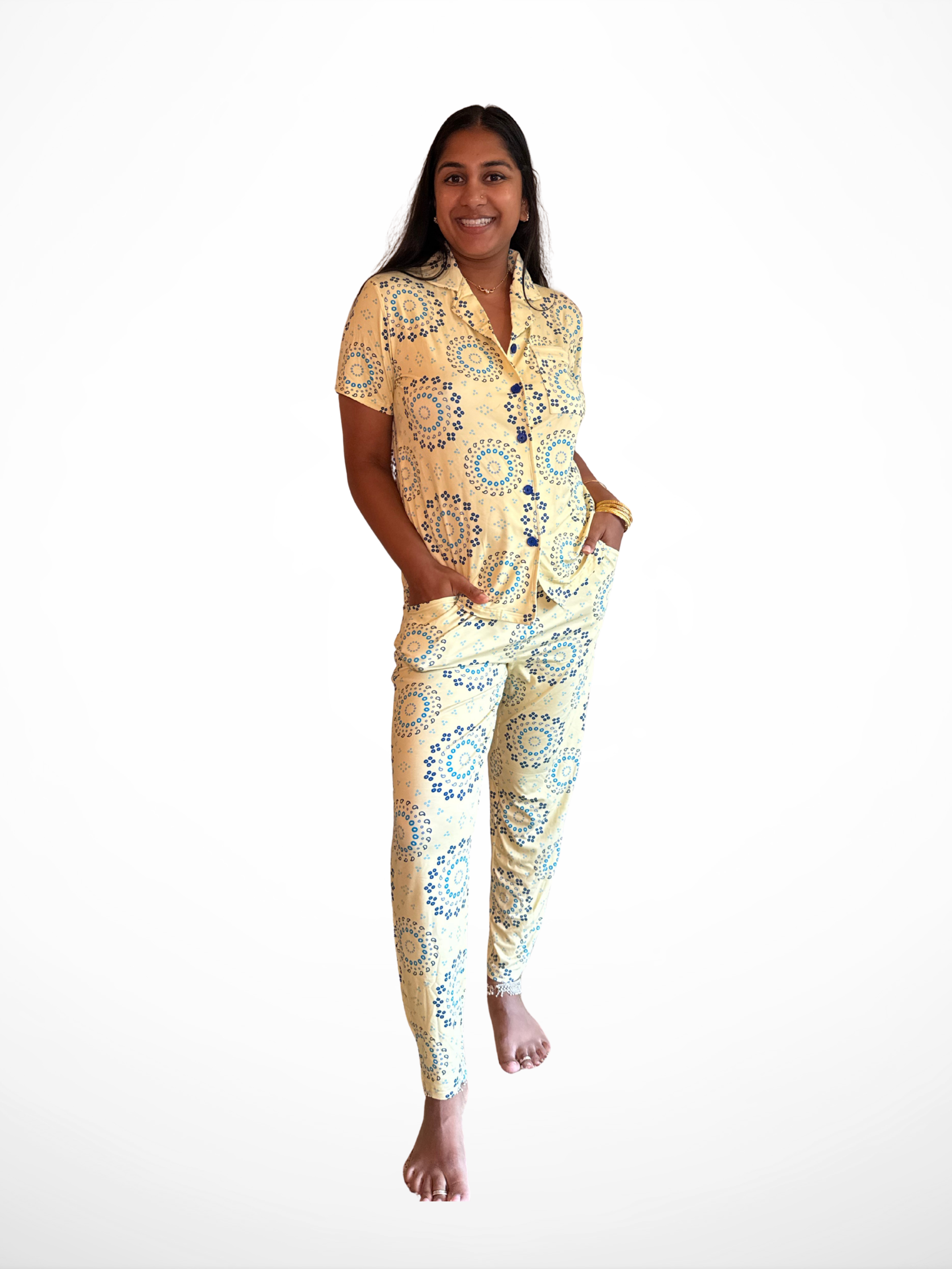 Bandhani Burst mommy and me matching bamboo pajama set