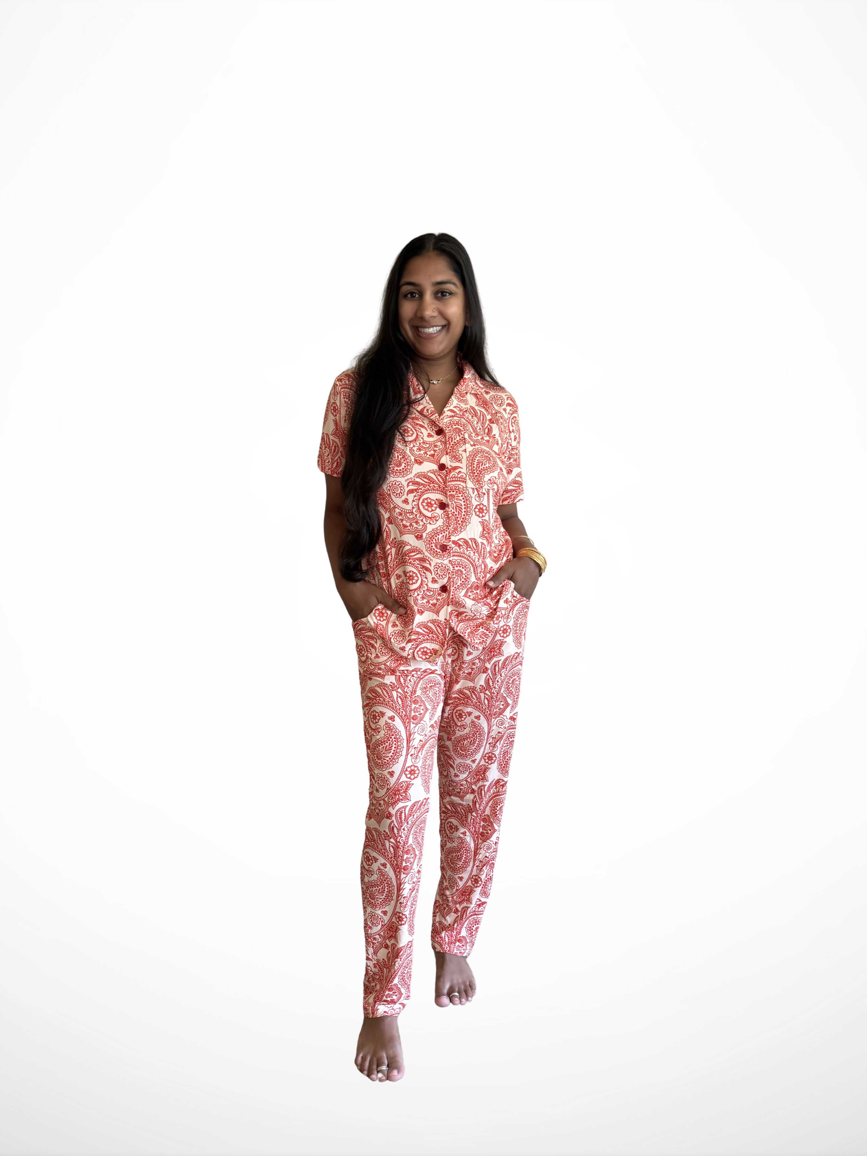 Mehendi Mosaic mommy and me matching bamboo pajama set